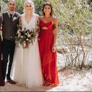 Free People Gown- Deep orange/red